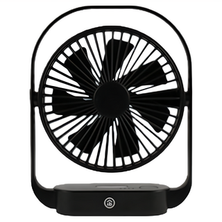 aibo 超薄美型 6吋手提式大風量USB桌扇 附夜燈功能 (四段風速、可拆卸前網), USB-FAN-AB231-BK, 黑色