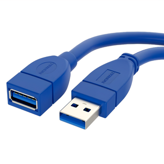 POLYWELL 寶利威爾 USB 3.0 A公 To A母 50cm 藍色, PW15-W45-Q005, 1條, 0.5m