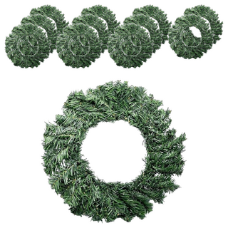 花圈 塑膠與金屬材質, 綠色, 12個