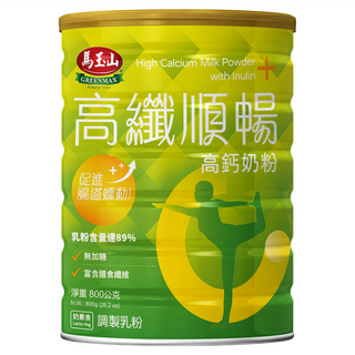 馬玉山 高纖順暢高鈣奶粉 800g/罐 成人奶粉 幫助消化, 1罐