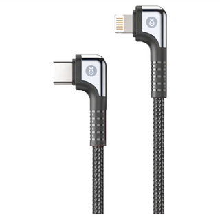 畢亞茲 PD彎頭快充編織傳輸線 TYPE-C 尼龍編織, 1.5m, 黑色, 1條