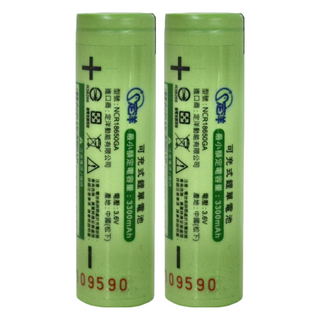 YADI 亞第 日本松下 平頭可充式鋰電池 18650 3300mAh, 2顆, 1入