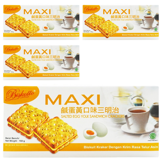 Biskotto MAXI 愛炫三明治餅乾 鹹蛋黃口味, 160g, 4盒