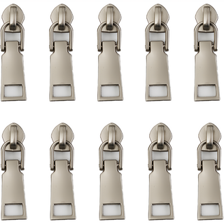 5號金屬拉鍊頭, 10個, 啞光銀