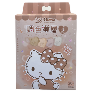 明基健康生活 幸福物語 成人立體醫用口罩 未滅菌, HelloKitty 甜系奶, 20片, 1盒