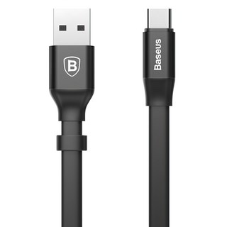 Baseus 倍思 USB-A-Type-C資料線 2A 簡捷便攜款, 黑色, 23cm, 1條