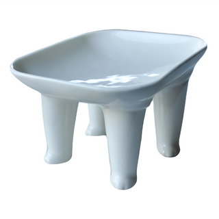 陶瓷腳腳碗 貓碗, 白貓 白色, 1個