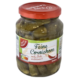 GUT&GÜNSTIG 辣味小黃瓜，傳統釀製，保留小黃瓜的爽脆口感，低熱量, 350g, 1罐