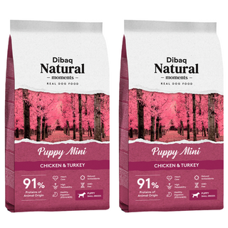 Dibaq Natural moments 小型幼犬 狗糧, 2袋, 雞肉&火雞肉, 300g