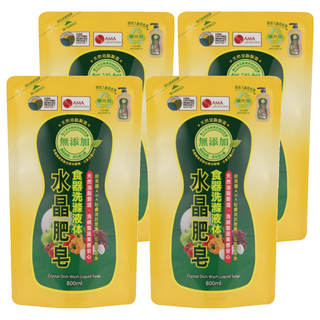 南僑水晶 水晶肥皂食器洗滌液体 補充包, 800ml, 4包