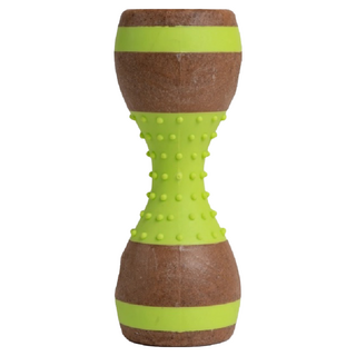 烏拉硬梆梆 啞鈴 1個 15.2 x 6 x 6cm 綠色 + 咖啡色 - 耐咬 寵物 狗 玩具