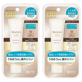 MEISHOKU 明色 MoistLabo美白精華BB霜 SPF50+ PA++++, 遮蓋細紋 改善膚色不均, #03健康, 30g, 2條