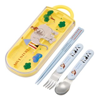 Skater 3合1餐具組, 筷子 + 叉子 + 湯匙 + 筷盒, 好奇猴喬治, 1套