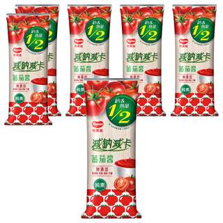 KAGOME 可果美 減鈉減卡蕃茄醬, 熱量與鈉含量減少一半, 465g, 6瓶