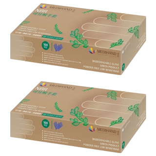 MEDIHAND 美恆 NBR可分解手套, L, 藍紫色, 2盒