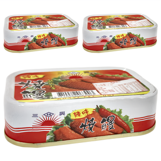 三興 全開 辣味燒鰻 (105g/罐) 香辣夠味 下飯下酒皆宜, 3罐
