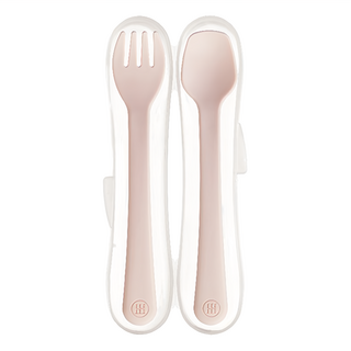 Simba 小獅王辛巴 美味學習叉匙組, 叉子 + 湯匙, 栗粉, 1組