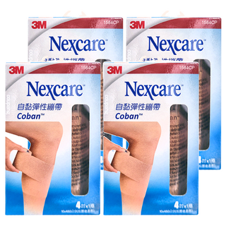 3M Nexcare 自黏彈性繃帶 1584CP 4吋, 4捲, 1捲