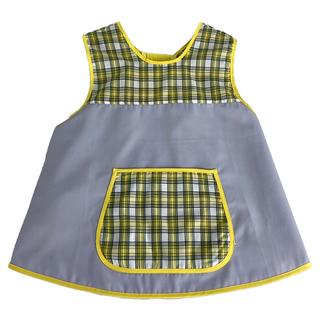 粉嫩色系質感輕便圍兜/粉嫩朝氣活力兜 10號(身高110~115cm), 朝氣向日葵 灰色 + 黃色, 1件, 1件