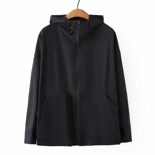 愛北鼻 成人冰絲防曬外套 輕薄透氣 戶外運動休閒必備, 黑色, 1件