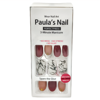 Paula’s Nail 寶拉 光療秒貼美甲 30片, 琥珀大理石, 1組