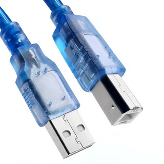 USB2.0 A公對B公印表機傳真機傳輸連接線 藍色, 1.8m, 2條