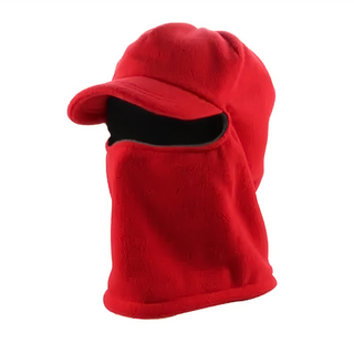 PUSH! 抓絨防風帽 戶外休閒用品, 紅色, 36 x 31cm