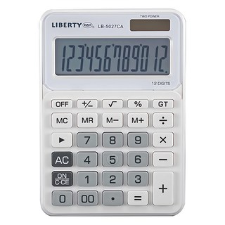 利百代 12位元計算機 LB-5027CA, 大型LCD螢幕, 雙電源供應, 白色, 1台