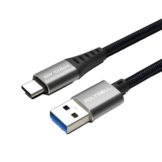 POLYWELL 寶利威爾 USB3.2 Type-C-Type-A 充電傳輸線, 2m, PW15-W45-A361, 1條