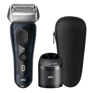 BRAUn 百靈 8系列 PRO 智美音波電動刮鬍刀 附智能清潔座 + 旅行收納盒, 8563cc, 霧面灰