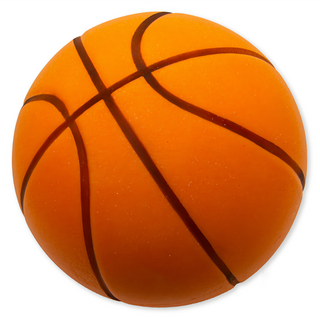 Ohbabylaugh 3D線條靜音7號球, 24公分 實心球體 彈力佳 回彈穩定, 1顆, 橘色