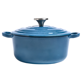 HOLA 和樂家居 Amour 亞莫鑄鐵琺瑯湯鍋 27.5 x 21.2 x 14.5cm, 20cm, 閃耀藍, 1個