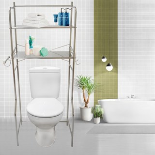 不銹鋼雙層馬桶置物架, 銀色, 1個