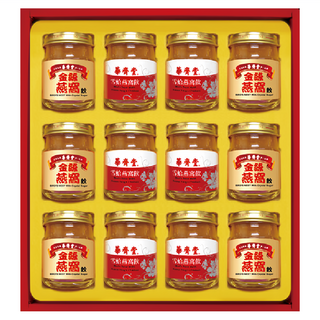 華齊堂 經典燕窩禮盒 金絲燕窩75毫升 x 6入 雪蛤燕窩75毫升 x 6入, 900ml, 1組