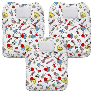 THiRSTiES AIO有機棉魔鬼氈一體式布尿布 SANRIO聯名款 0~36個月 Hello Kitty My Friends 3件