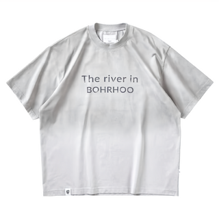 BOHRHOO Distressed Spray T-Shirt 吸濕速乾做舊短袖 M, 白