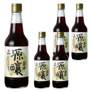 KIKKOMAN 龜甲萬 源釀醬油 使用非基因改造大豆 簡單配方 不添加甜味劑 不添加防腐劑、焦糖色素, 500ml, 5瓶