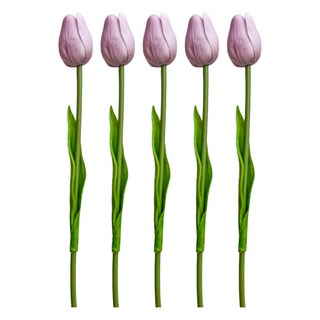 FLORAL M 荷蘭蜜桃鬱金香仿真花花材 仙氣紫 - 打造浪漫居家花藝, 5支