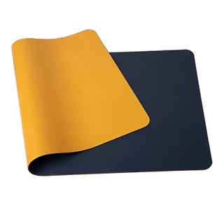 雙面拼色防水皮革滑鼠墊 70 x 35cm, 黃色 + 寶藍色, 1個
