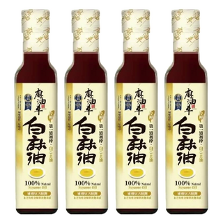 麻油車 頂級冷壓白麻油, 100%白芝麻, 255毫升, 255ml, 4瓶