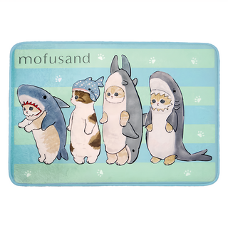 收納王妃 貓福珊迪鯊魚地墊 100%聚酯纖維, 45 x 65cm