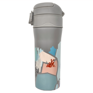 SWANZ 天鵝瓷 淨瓷彈跳杯 真空保溫杯, 斑斕拼貼, 550ml, 1個