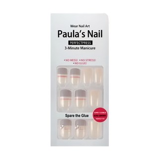 Paula's Nail 寶拉美甲 秒貼美甲 30片, 裸紫法式, 1組