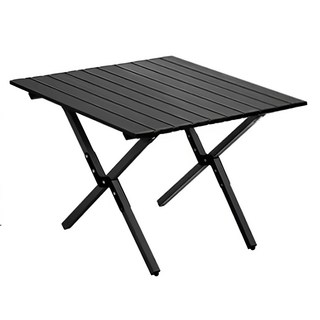 高碳鋼加厚折疊戶外露營桌 黑色, 小(60 x 60 x 42cm), 60cm