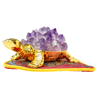 財神小舖 好運歸來 紫水晶聚財錢龜擺件, LG-2408-1, 尺寸約11x8x5公分, 1個