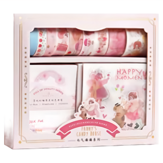 德德小品集 元氣滿滿手帳素材 - 芬妮的糖果屋 膠帶10卷 便簽10x10 100張 貼紙10張, 1盒