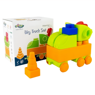 UNiPLAY 抗菌軟積木 交通系列 大卡車組 軟材質 不含BPA, 大卡車, 1組