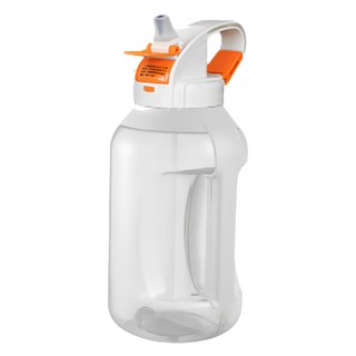ABF868WHT 運動噸噸桶, 白色 + 橘色 + 透明色, 1.5L, 1個