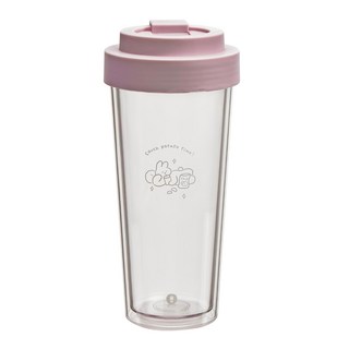 Oolab 良杯製所 ECOZEN 透明雙層隨行杯, Lazy Bunny, 750ml, 1個