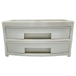 GINII 基尼 桌上型抽屜收納櫃 2F 象牙白 L29xW21xH15.2cm, 2層